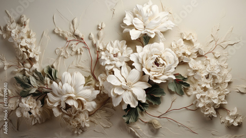 Antique White Color and Flower, HD, Background Wallpaper, Desktop Wallpaper © Moon Art Pic