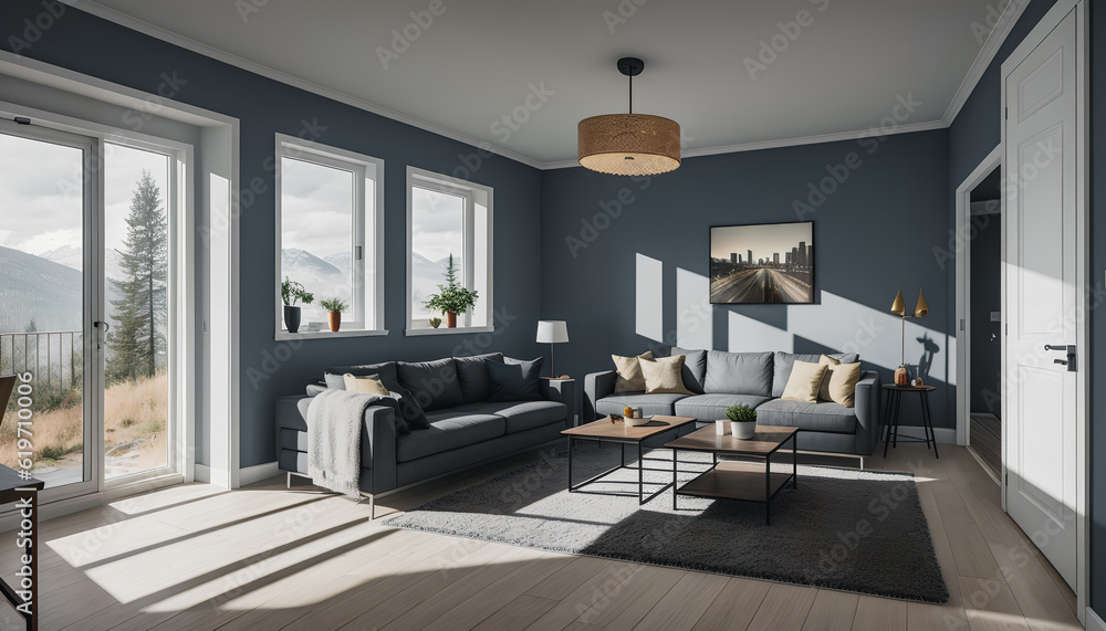 Elegant living room setting, Generative AI. Elegant living room setting, Generative AI.