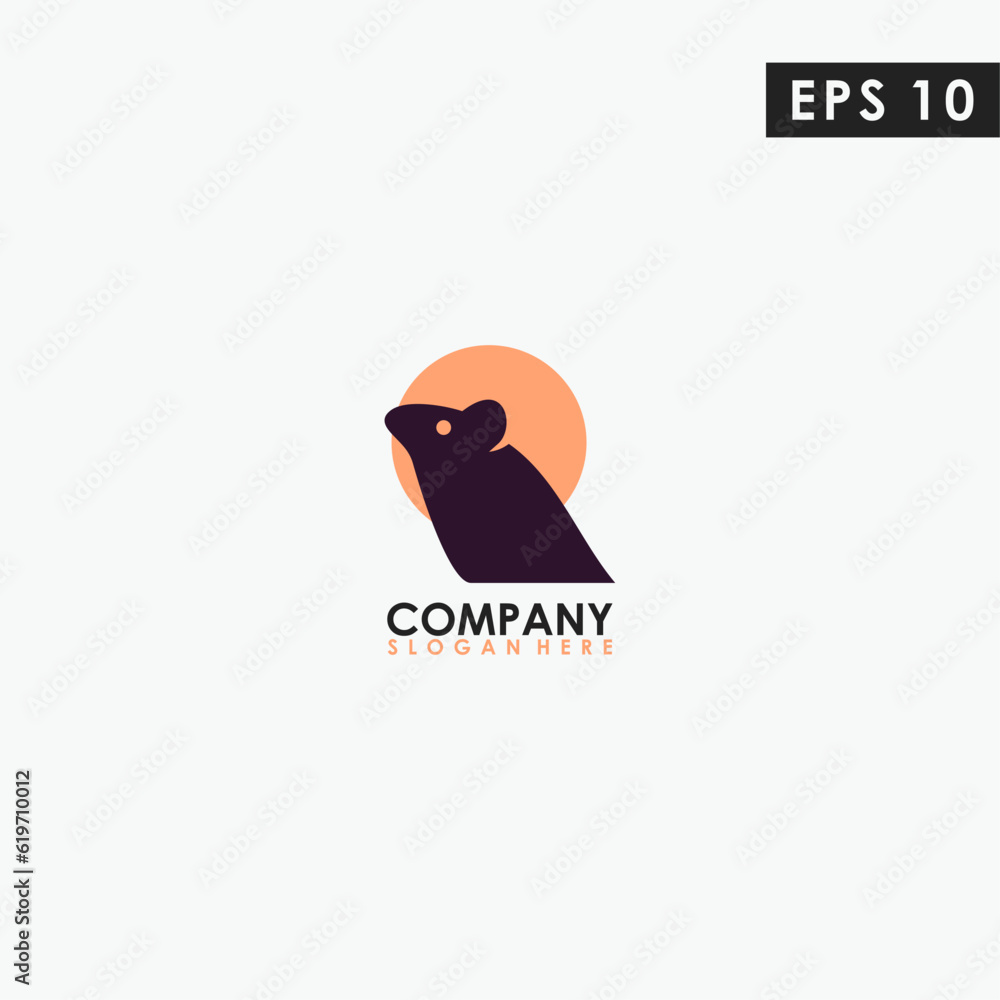 Obraz premium Mouse Modern Logo Design Isolated In Shape Colour Vector Template Illustration