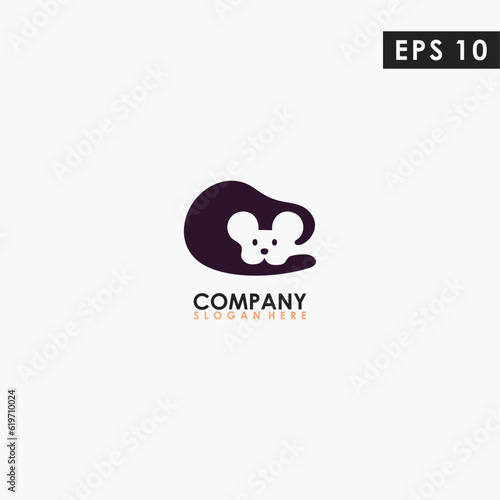 Mouse Modern Logo Design Isolated In Shape Colour Vector Template Illustration