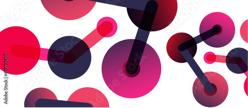 Abstract background. Round dots connected by lines. Trendy techno business template for wallpaper, banner, background or landing