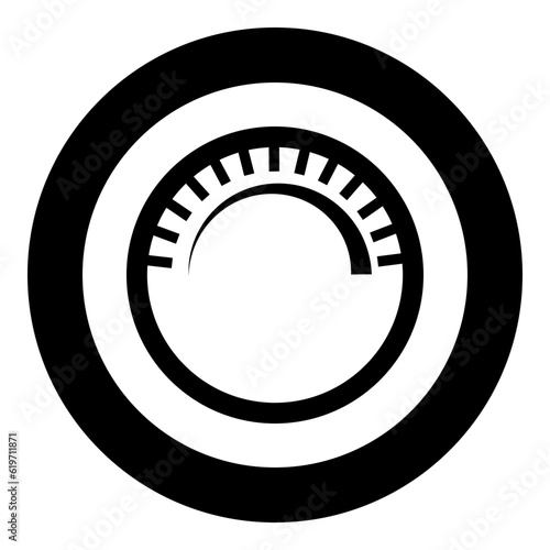 Knob regulation handle variation value regulating sign regulate level concept tuning button icon in circle round black color vector illustration image solid outline style