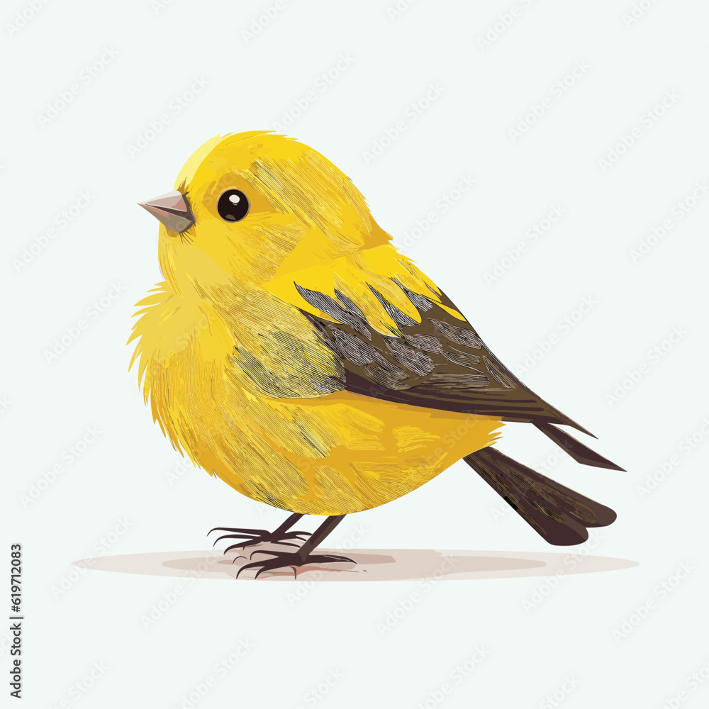vector cute canary cartoon style
