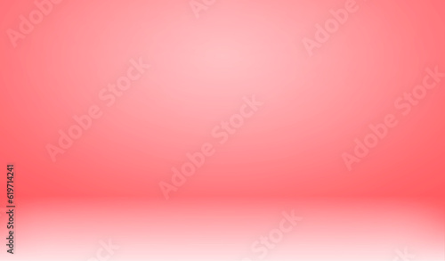 Pink color studio background. Abstract empty room with soft light for product. Simple peach backdrop. Line horizon. Gradient honey background. Texture blank wall and floor. Vector illustration