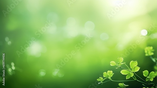 Green Nature on Blur backgroud, Beautiful Nature as Spring Wallpaper. Generative Ai © CYBERUSS
