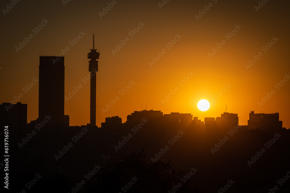 Johannesburg Silhouette Sunset