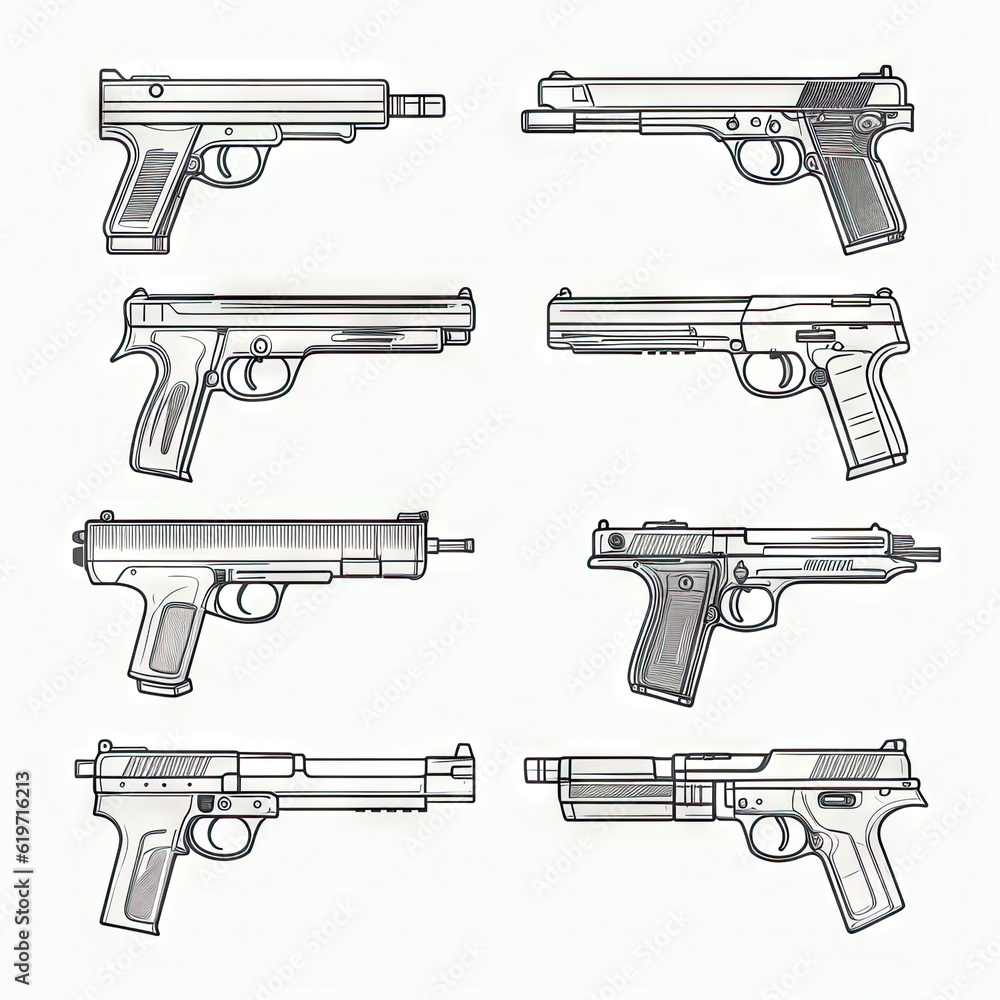 Gun on white background Gun on white background