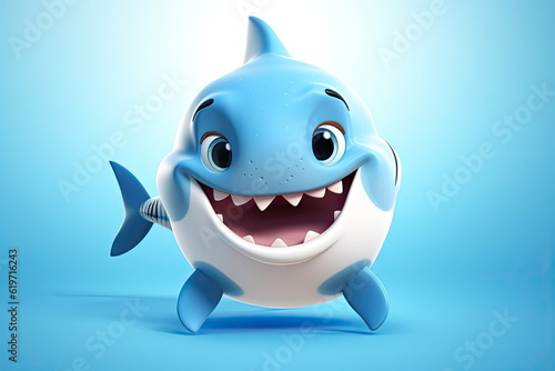 Cartoon character of shark