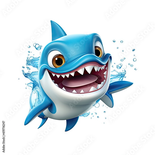 Cartoon character of shark