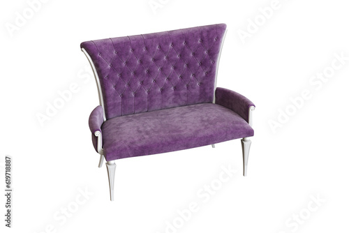 sofa isolate on a transparent background, interior furniture, 3D illustration, cg render 