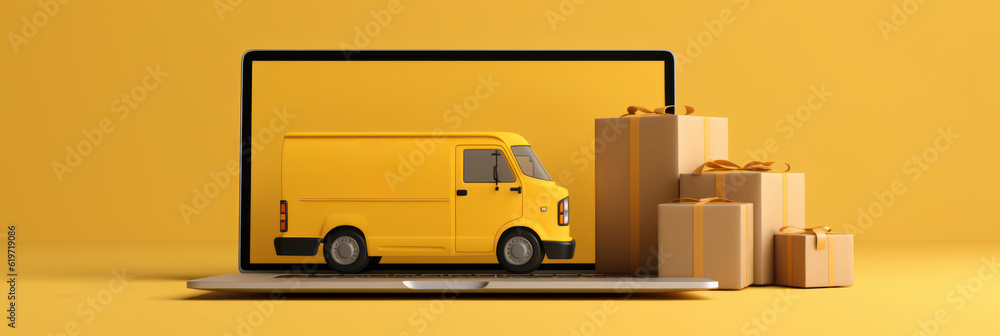 Online Delivery Concept, Fast Respond Delivery By Scooter Motorcycle. Generative Ai Online Delivery Concept, Fast Respond Delivery By Scooter Motorcycle. Generative Ai