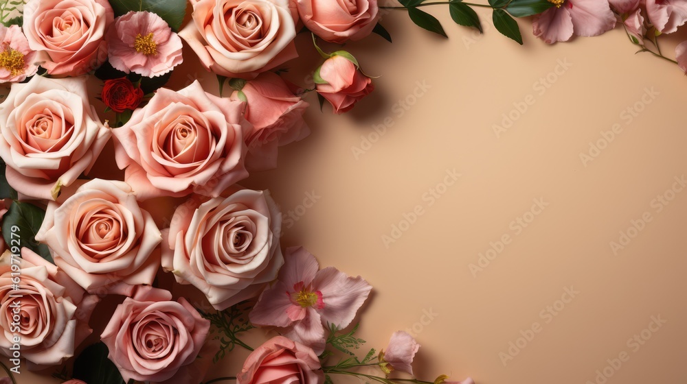 Roses background copyspace concept Roses background copyspace concept