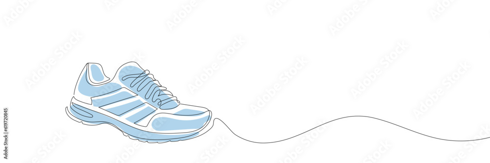 sneakers are drawn with one line. Sports shoes in a linear style. continuous one line. Vector illustration sneakers are drawn with one line. Sports shoes in a linear style. continuous one line. Vector illustration