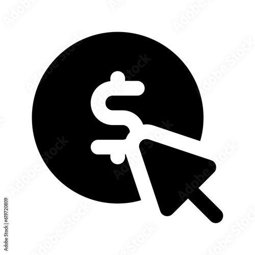 pay per click glyph icon