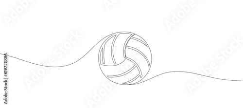 Volleyball, volleyball is drawn in one line. ball continuous line drawing. Vector illustration