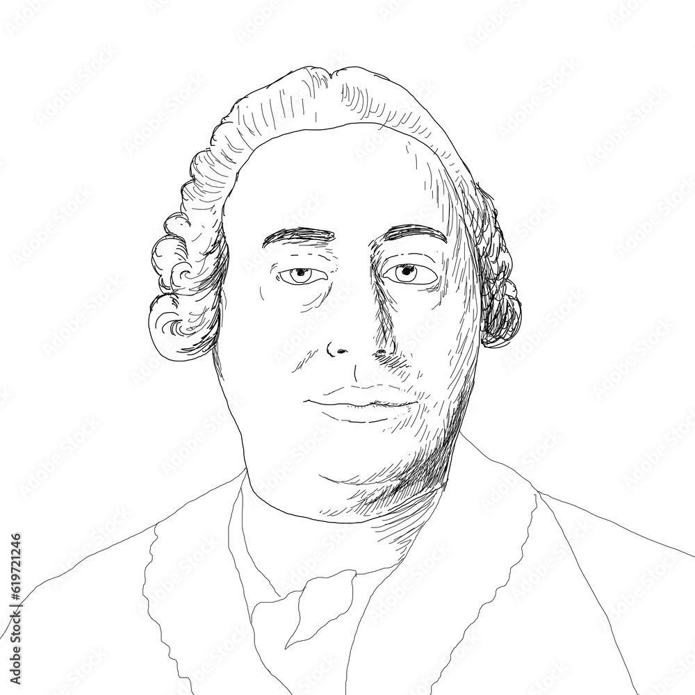 Realistic illustration of the Scottish philosopher David Hume Stock ...
