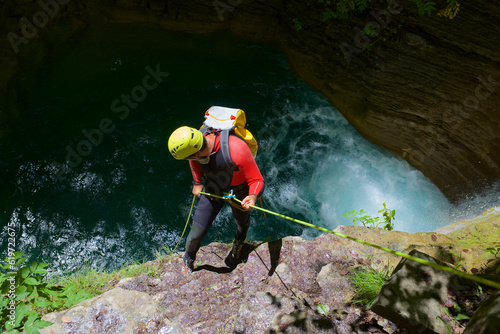Canyoneering in Forco Canyon, Pyrenees in Spain
