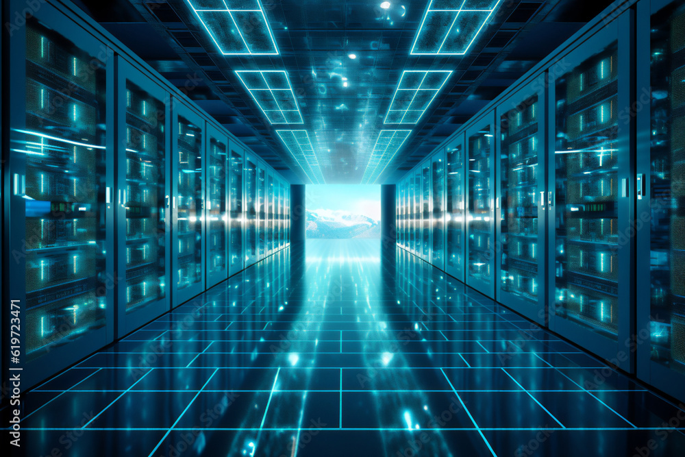 Cloud storage big data centre for storing backup files and security at a network database through the internet when browsing online, computer Generative AI stock illustration image Cloud storage big data centre for storing backup files and security at a network database through the internet when browsing online, computer Generative AI stock illustration image
