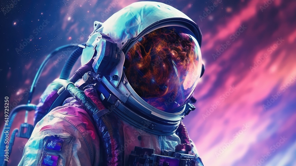 Astronaut exploring deep space Astronaut exploring deep space