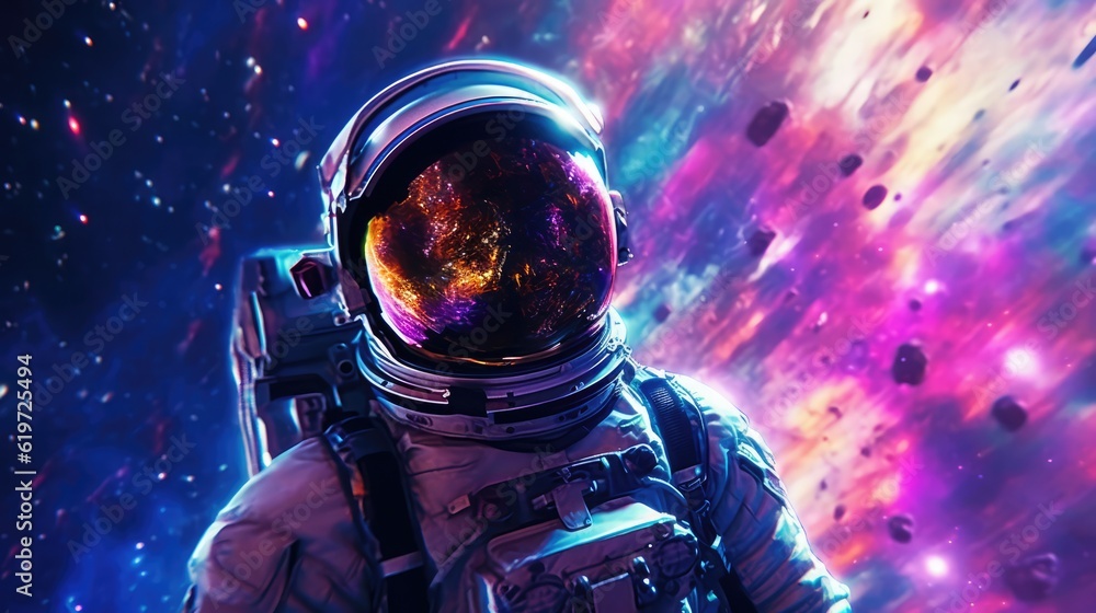 Astronaut exploring deep space Astronaut exploring deep space