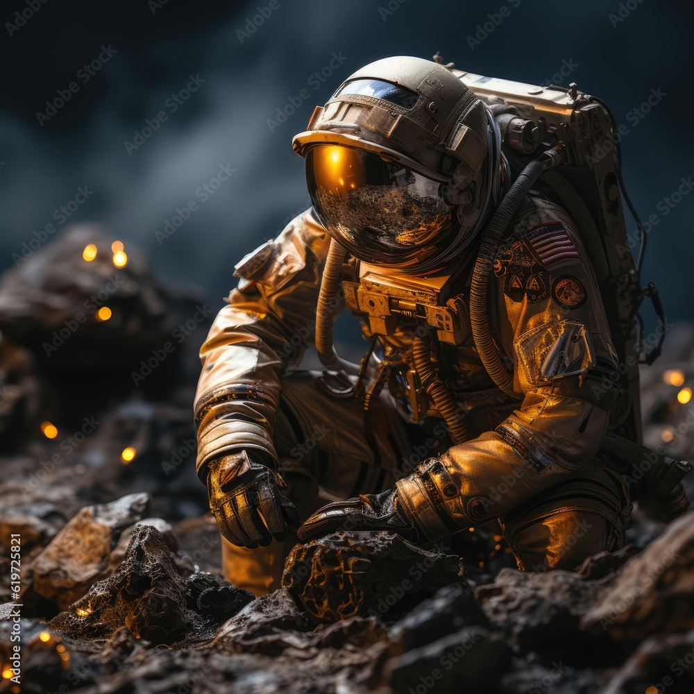Astronaut exploring deep space Astronaut exploring deep space