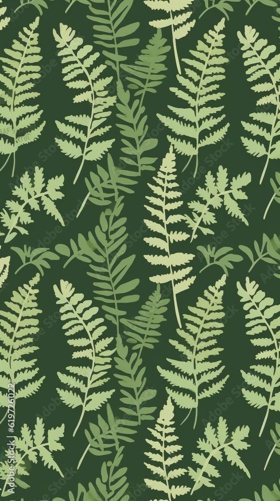 seamless leaf fern green colors on dark green background seamless leaf fern green colors on dark green background