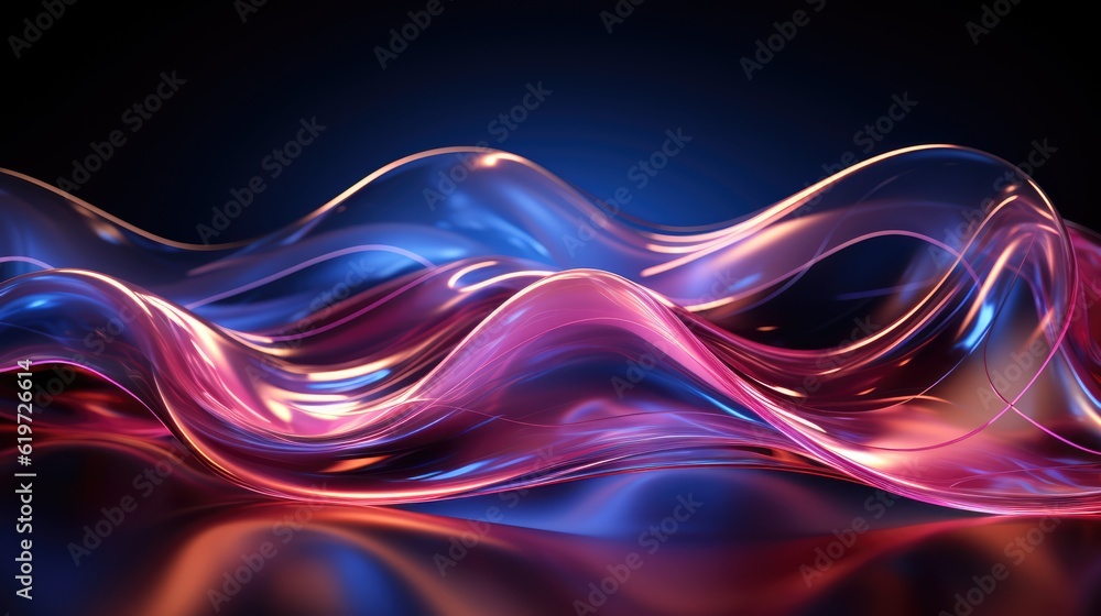 Fototapeta premium Wave abstarct neon background