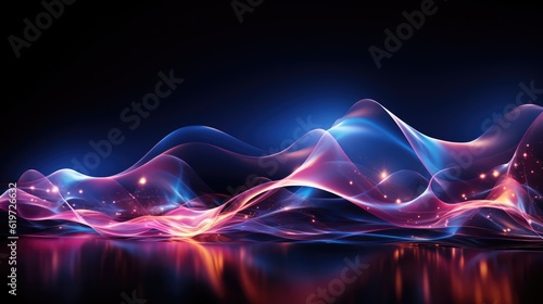 Wave abstarct neon background