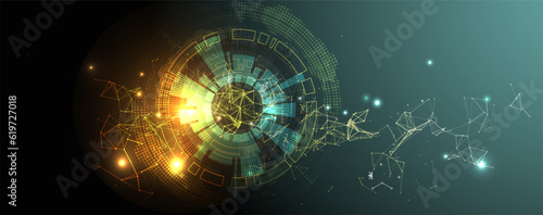 Abstract technology background with plexus effect.