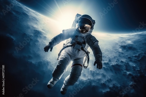 Astronaut exploring deep space