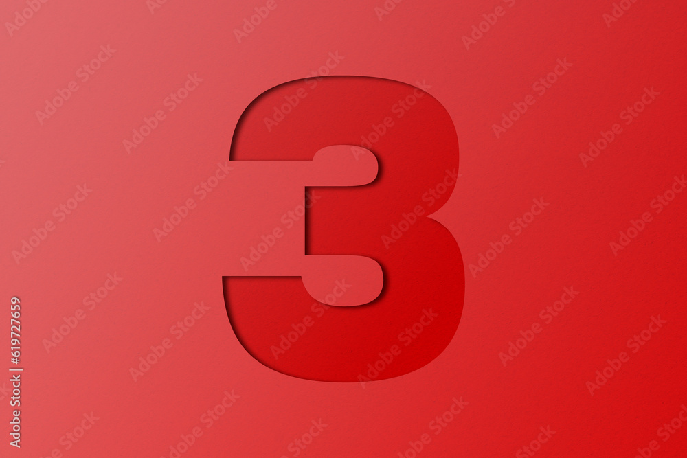 red paper alphabet paper number 3 red paper alphabet paper number 3
