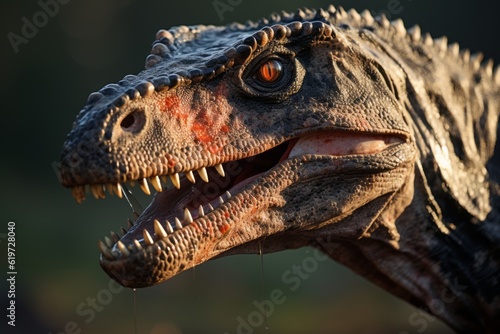 Close-Up of Allosaurus  Natural light  Generative AI