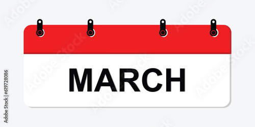 calender icon, march icon with white background