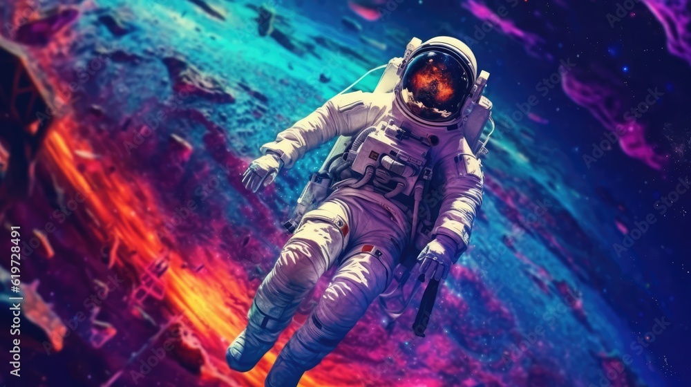 Fototapeta premium Astronaut exploring outer space concept