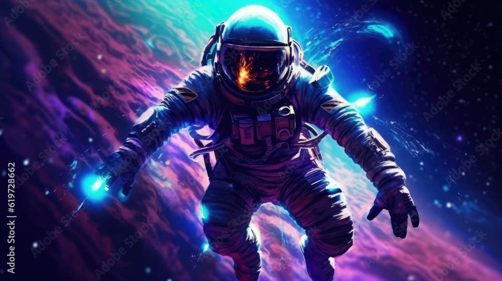 Astronaut exploring outer space concept Astronaut exploring outer space concept