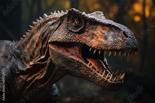 Close-Up of Allosaurus  Natural light  Generative AI