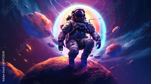 Astronaut exploring outer space concept