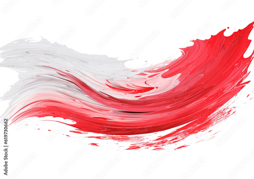 red and white brush stroke. indonesia independence day concept. generative ai. red and white brush stroke. indonesia independence day concept. generative ai.