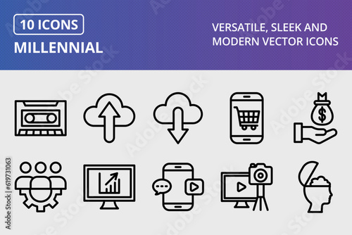 Vector Millennial Icon Set
