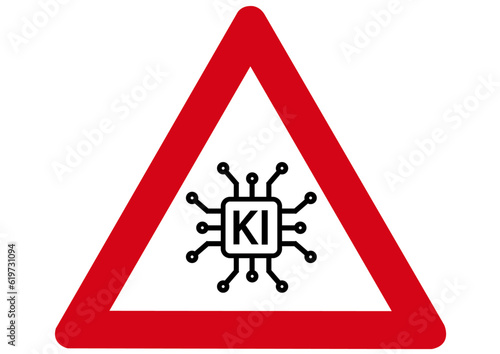 Schild Achtung KI
