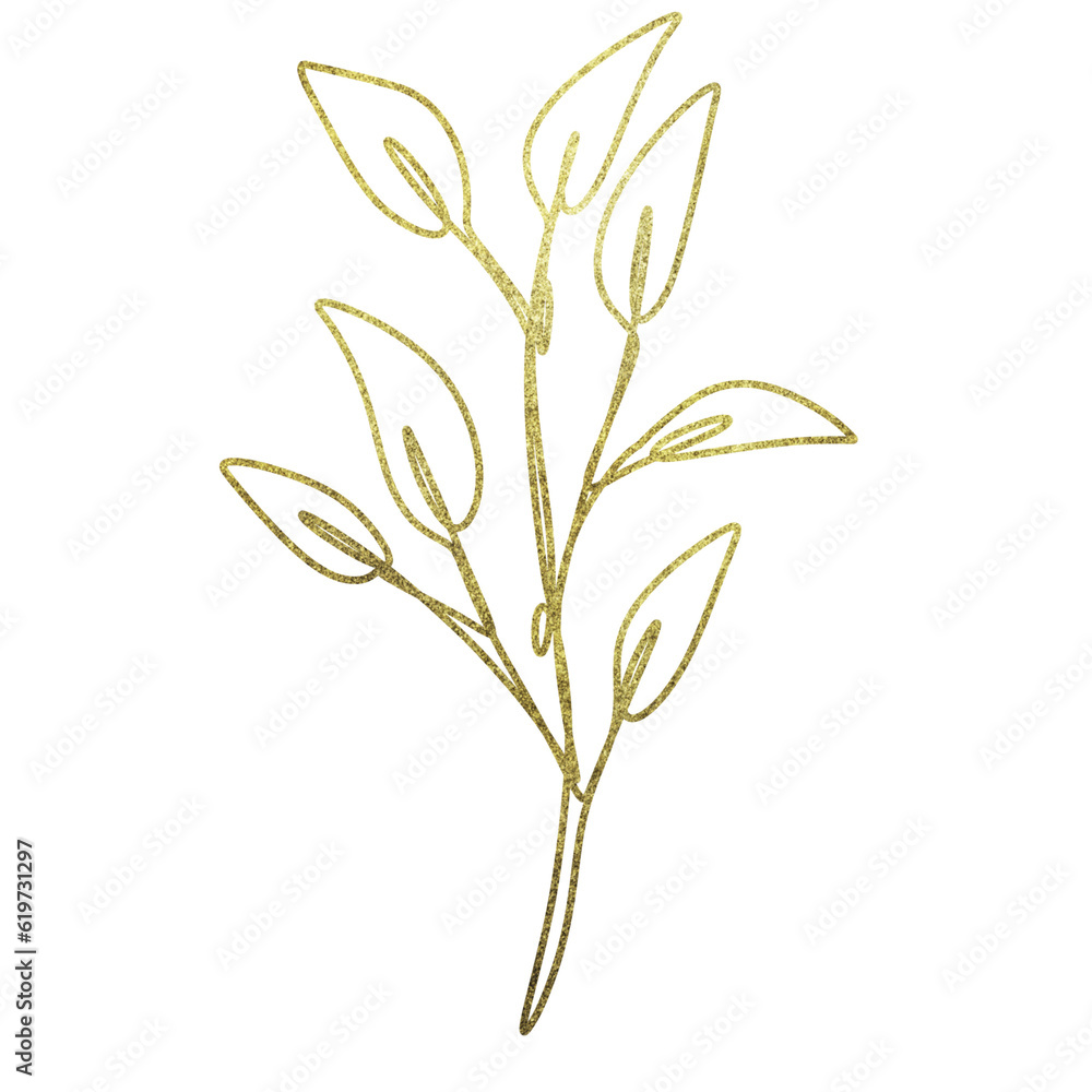 Golden glitter leaves Golden glitter leaves