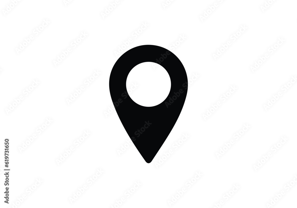 Location icon vector. Pin sign Isolated on white background Location icon vector. Pin sign Isolated on white background