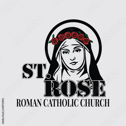 Free vector santa rosa de lima vector illustration woman holding cross
