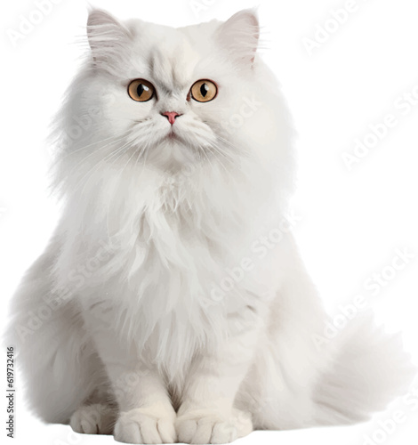 persian cat figure body style white background.