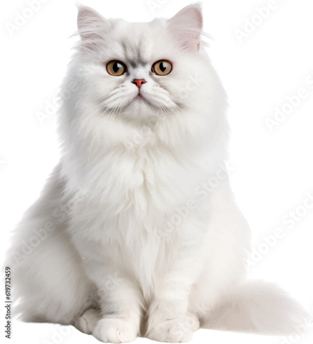 persian cat figure body style white background.