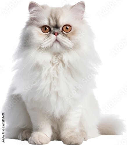 persian cat figure body style white background.