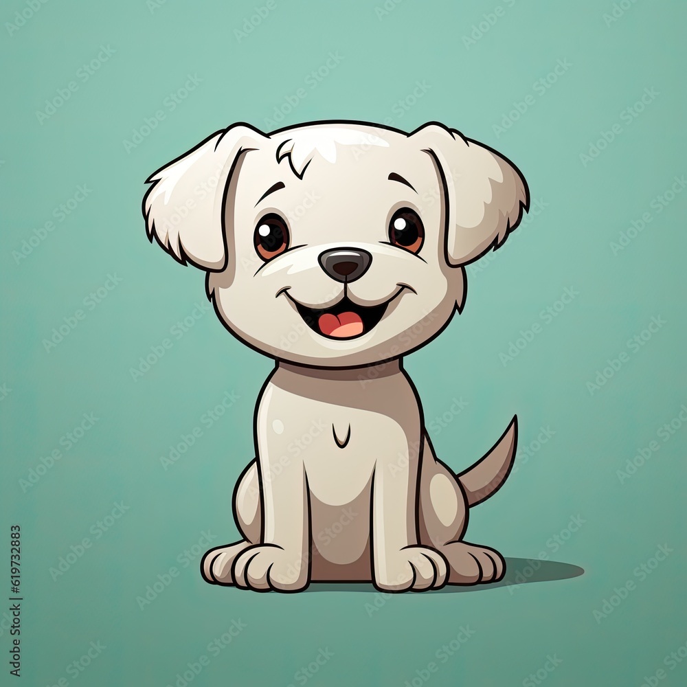 cute dog character - illustration created using generative AI tools