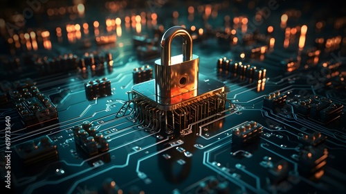 Cybersecurity: Lock Protecting Data