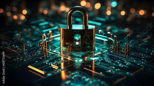 Cybersecurity: Lock Protecting Data