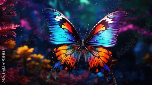 A Surreal Masterpiece - Illustrating the Butterfly World Background - Infused with Romanticism, Rendered in Octane Colorful Wallpaper created with Generative AI Technology © Sentoriak